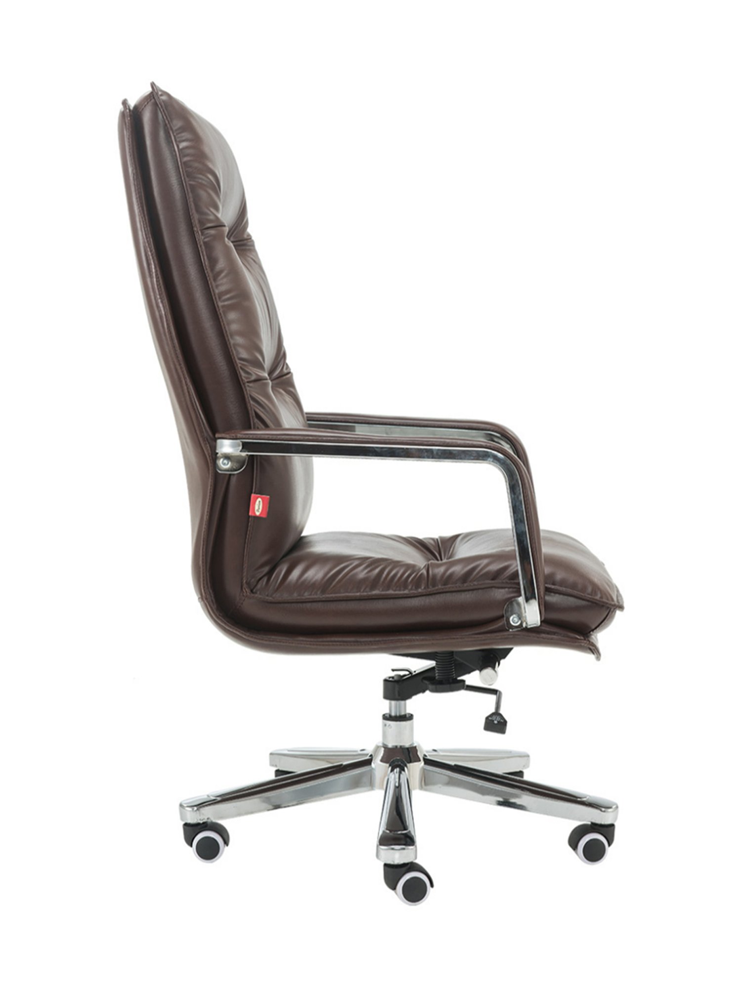 Durian Camden Brown Premium Leatherette & Chrome High Back Director Chair