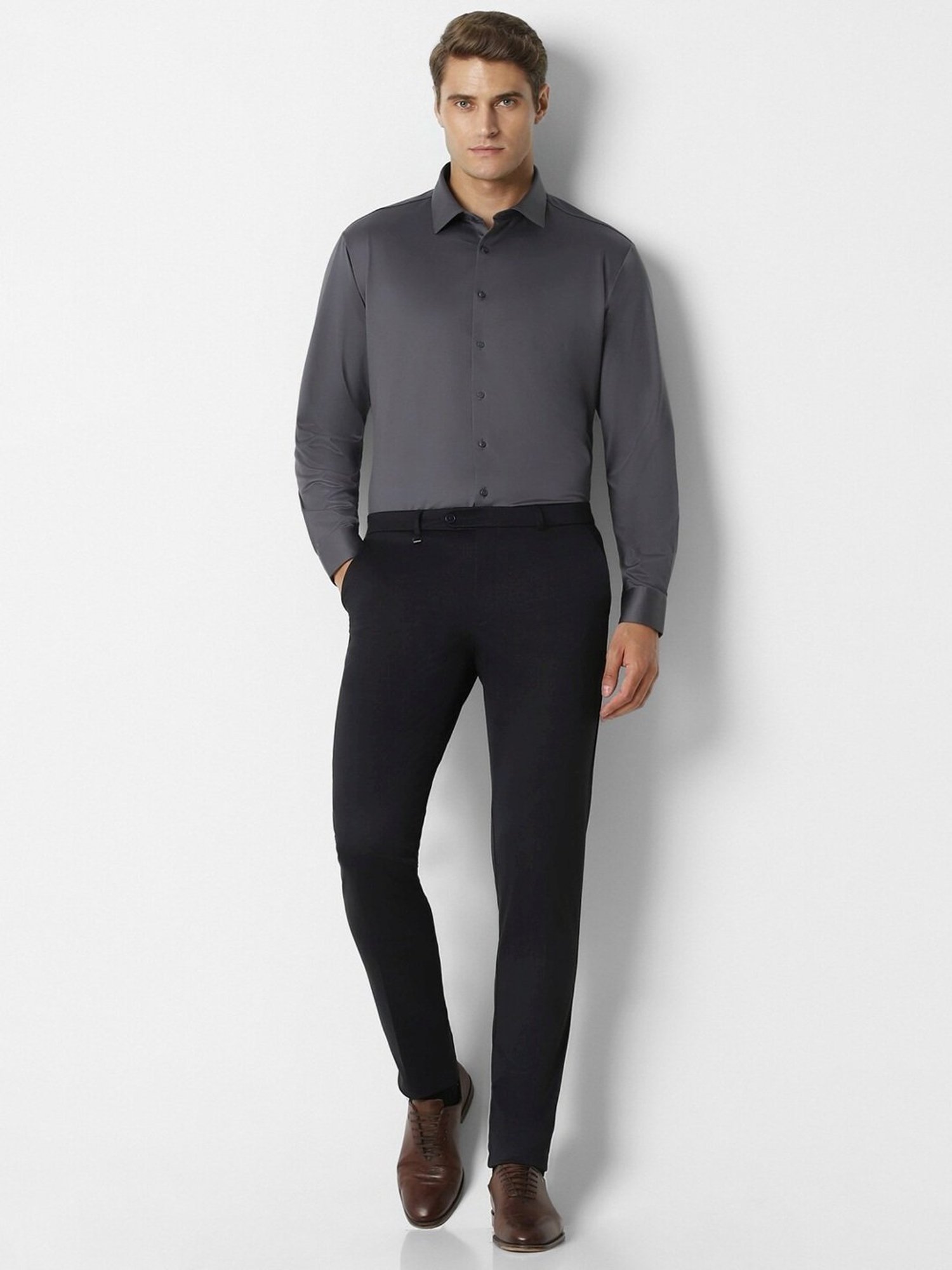 Arrow Sport Dark Green Cotton Slim Fit Shirt