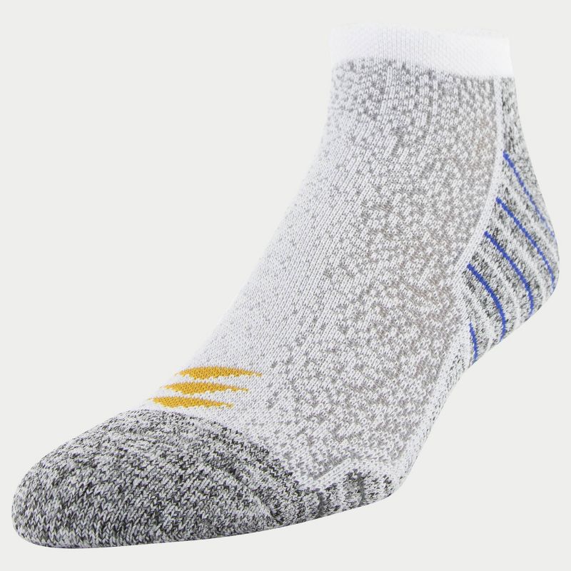 PowerSox Men's Sport 6pk Fade No Show Athletic Socks - White/Blue 6-12.5