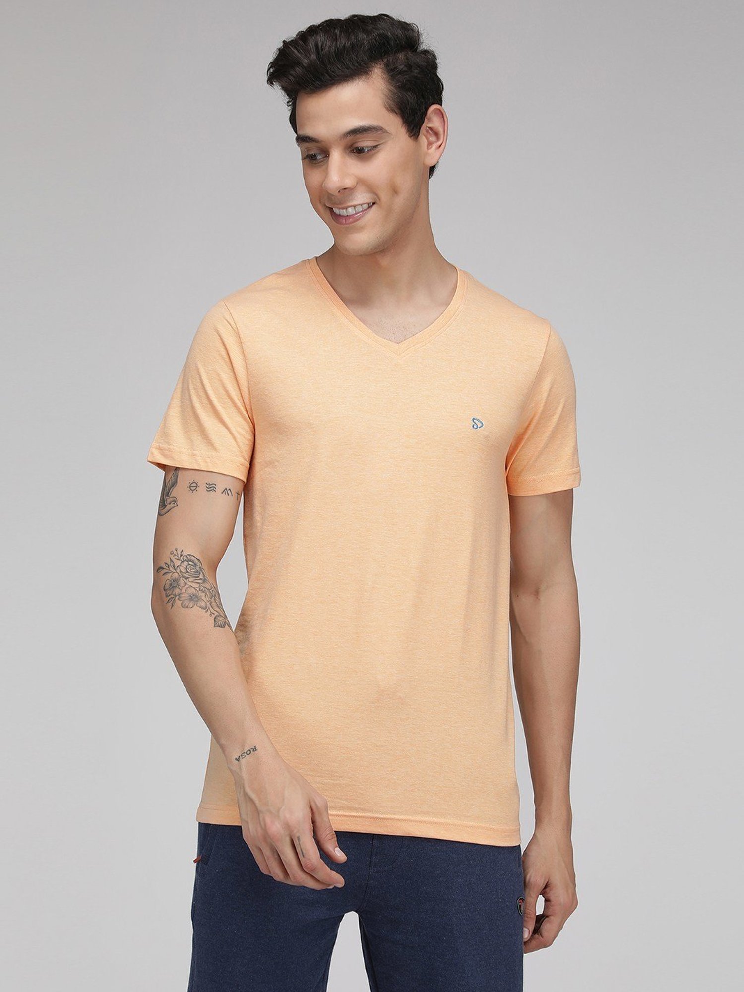 Sporto Peach Regular Fit T-Shirt