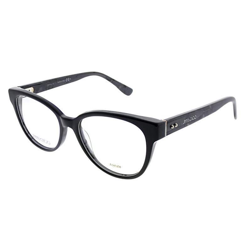 Jimmy Choo  J3L Womens Cat-Eye Eyeglasses Black Spotted 51mm