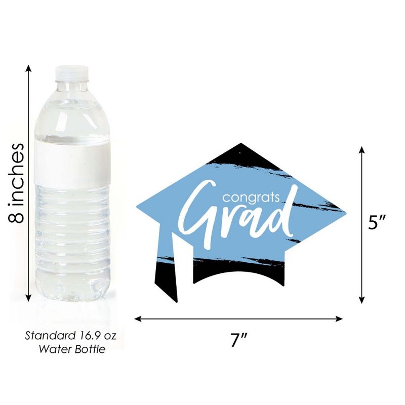 Big Dot of Happiness Light Blue Grad - Best is Yet to Come - Grad Cap Decorations DIY Light Blue Party Essentials - Set of 20