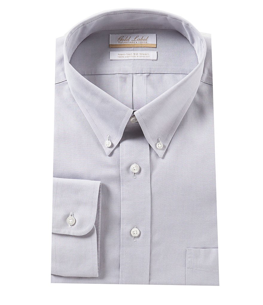 Gold Label Roundtree & Yorke Big & Tall Non-Iron Button-Down Collar Solid Dress Shirt