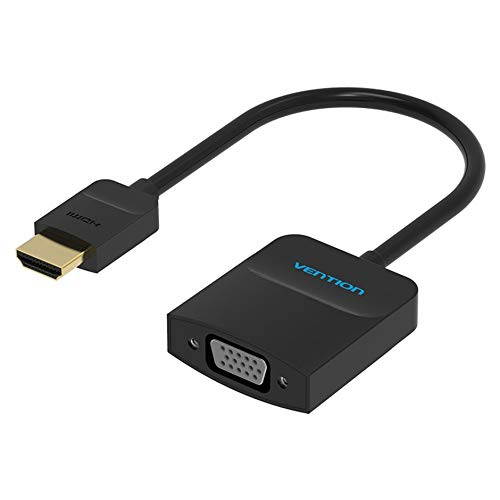 HDMI to VGA Adapter, Gold Plated Active HDMI to VGA Converter(Male to Female) with Audio and Power Supply Digital Audio Video Adapter for TV Stick,Laptop,Raspberry Pi,Xbox,PS4