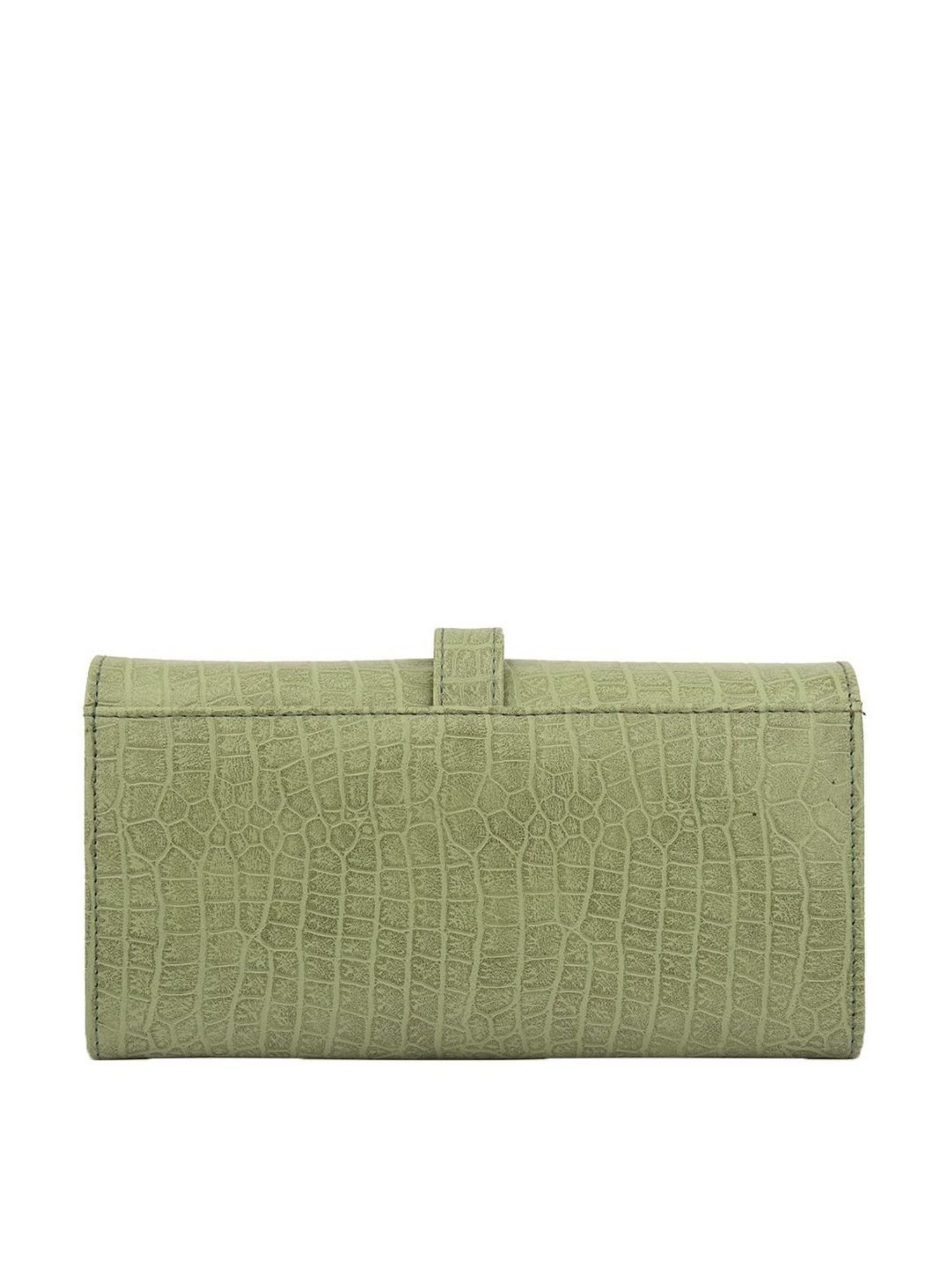Bellissa Light Green Textured Bi-Fold Wallet for Women