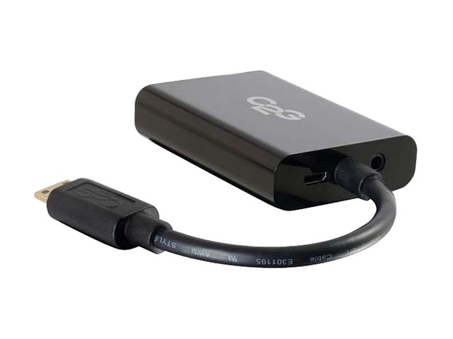C2g 8In Hdmi Mini To Vga And Audio Adapter Converter Dongle - Black