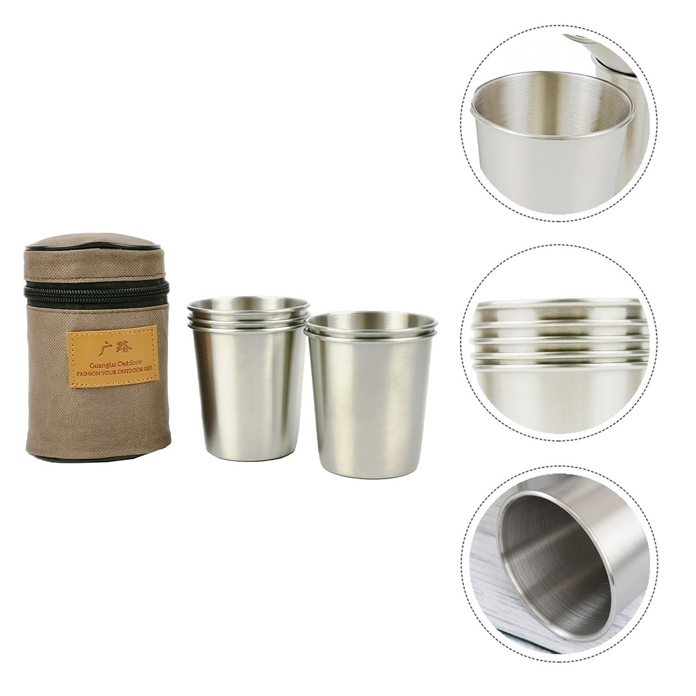 1 Set Reusable  Smooth Stainless Steel  Pint Cups for Friends  Family  Co-worker