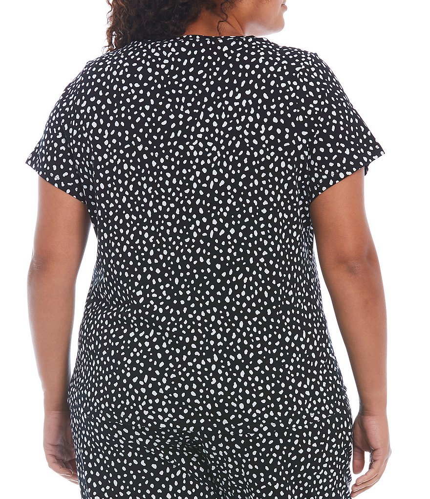 Sleep Sense Plus Animal Dot Print Crew Neck Short Sleeve Knit Sleep Tee