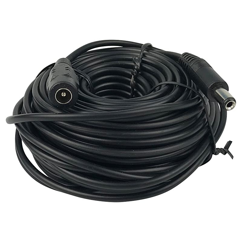 CCTV 15m 21x55mm Dc 12v Power Extension Cable for CCTV Security Cameras IP Camera Dvr Standalone15meters Black