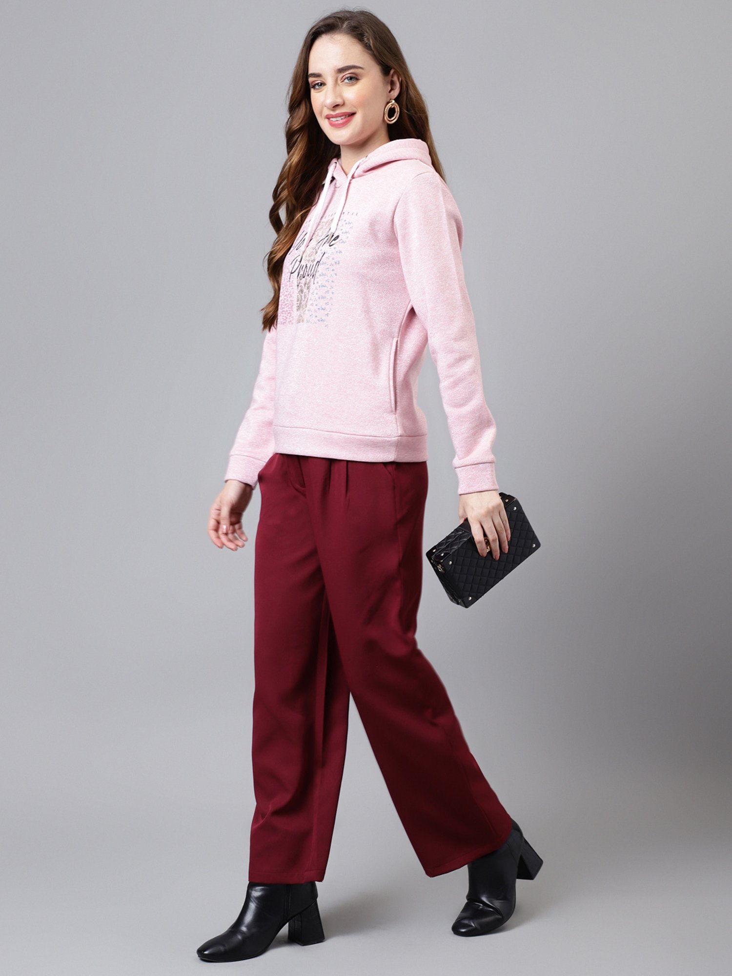 Latin Quarters Pink Graphic Print Hoodie