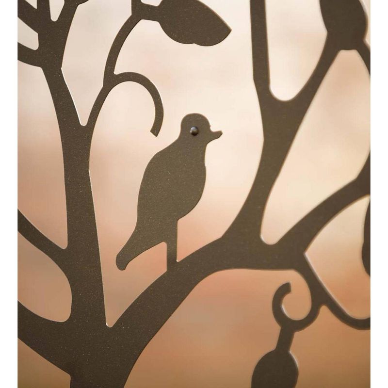 Plow & Hearth - Wide Arch Metal Garden Arbor with Tree of Life Design