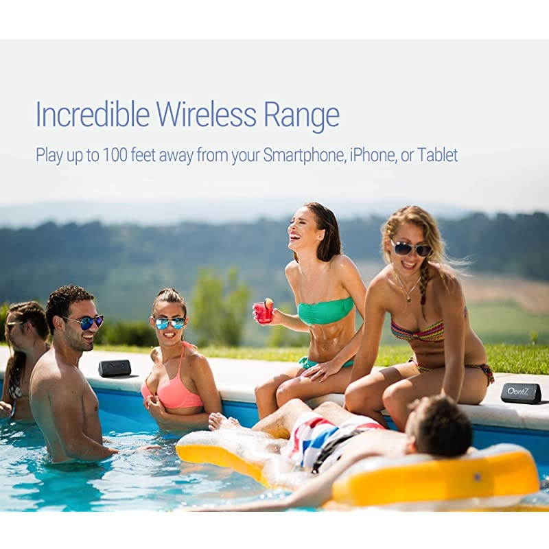 Angle 3 Bluetooth Portable Speaker, Louder Volume, Crystal Clear Stereo Sound, Rich Bass, 100 Foot Wireless Range, Microphone, IPX5, Bluetooth Speakers (Black)