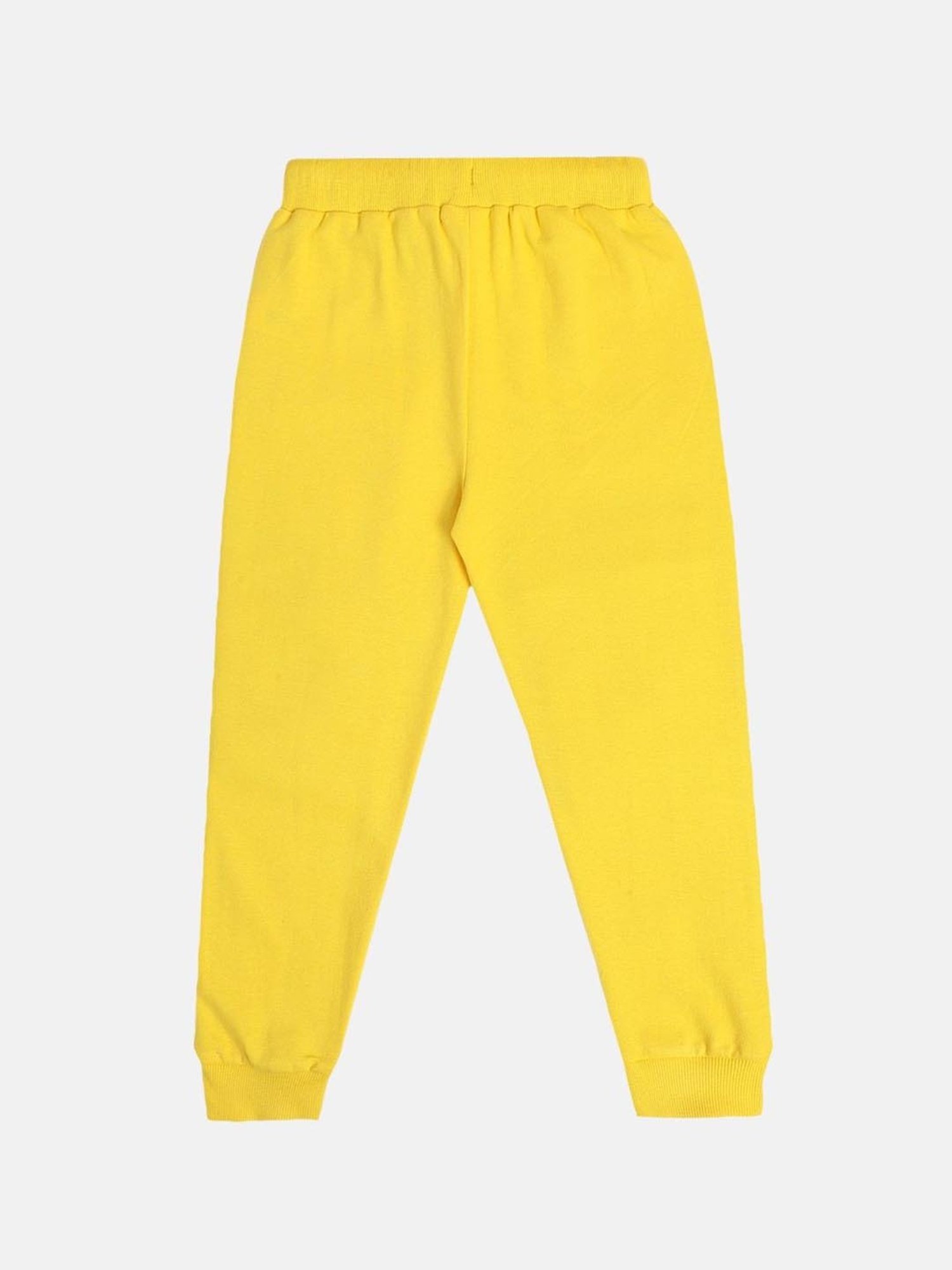 MINIKLUB Boys Yellow Cotton Printed Full Sleeves Jogger