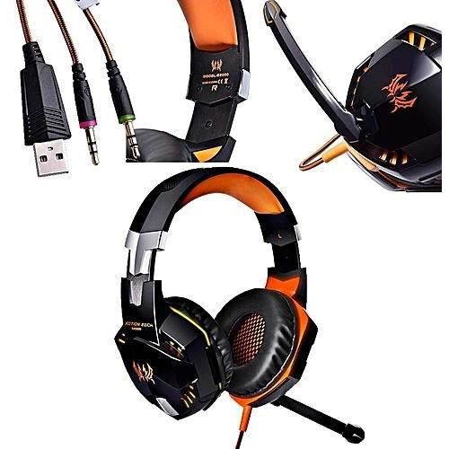 Zgeer Headphone Gaming PS4, 3.5mm Headset Gamer with Mic Bass Stereo, LED Light, for PC Xbox One PS4 Tablet Computer Smartphone