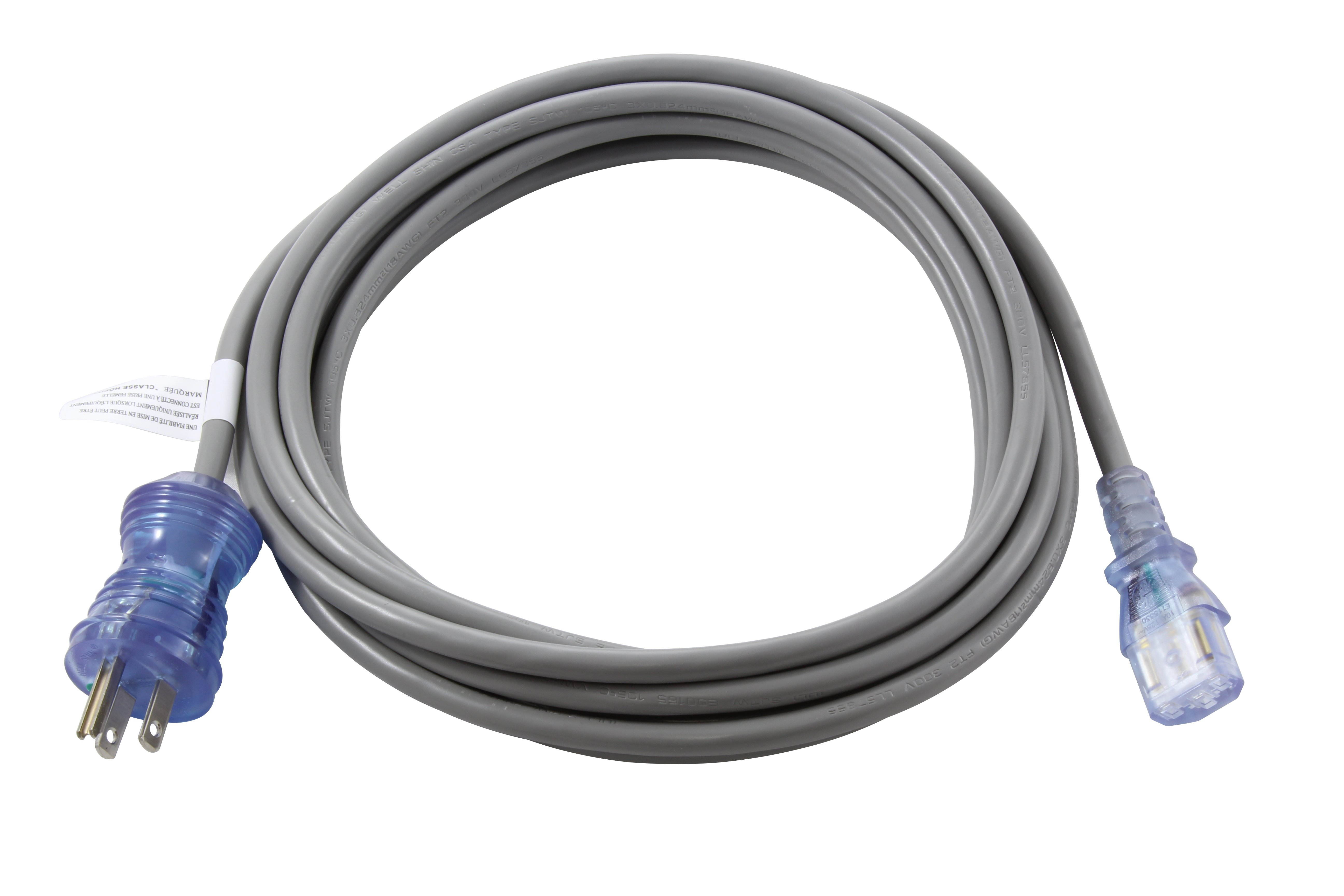 AC WORKS&reg; 10FT. 10 Amp 125 Volt 18/3 Medical/Hospital Grade Power Cord