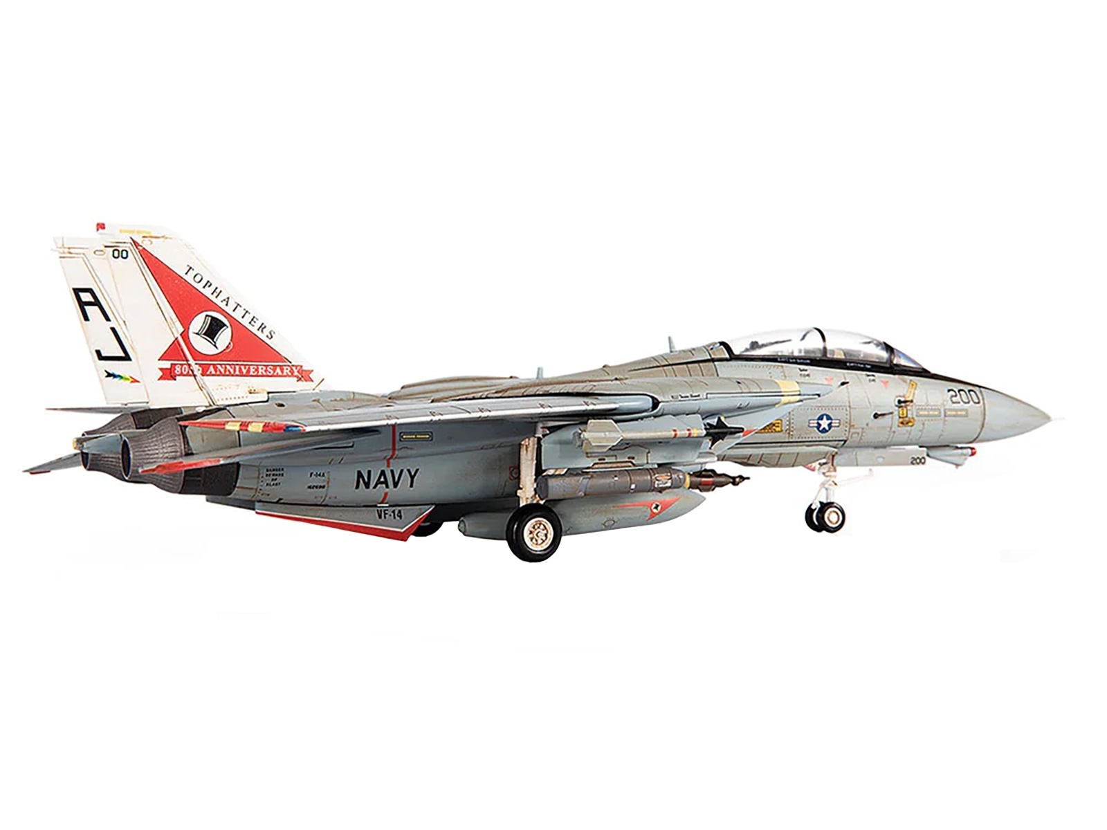 Grumman F-14B Tomcat Fighter Aircraft "VF-103 Jolly Rogers USS George Washington" (2000) United States Navy "Air Power Series" 1/72 Diecast Model by Hobby Master