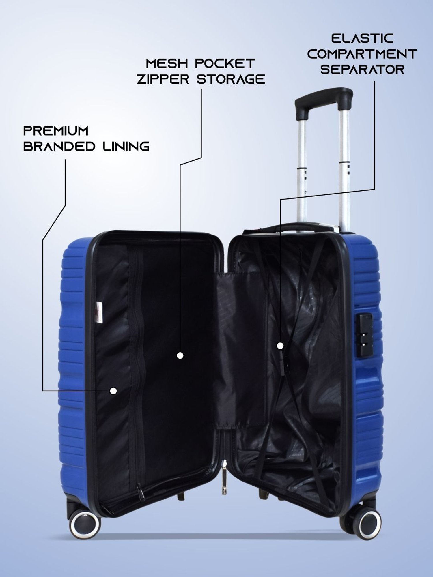 Swiss Military SWIRL Navy Blue Textured Hard Cabin Trolley Bag