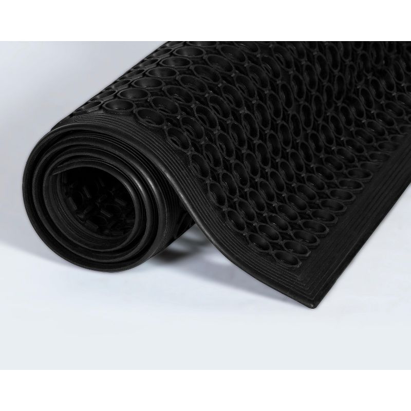 3'x5' Rectangle Solid Floor Mat Black - Crown