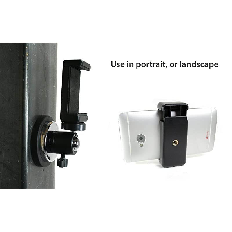 Rubber Coated Magnetic Camera amp Phone Mount wBall Head for DLSR Sports Camera or Phone Great for Video Pictures Livestreaming or WOD XL Rubber Coated Magnet