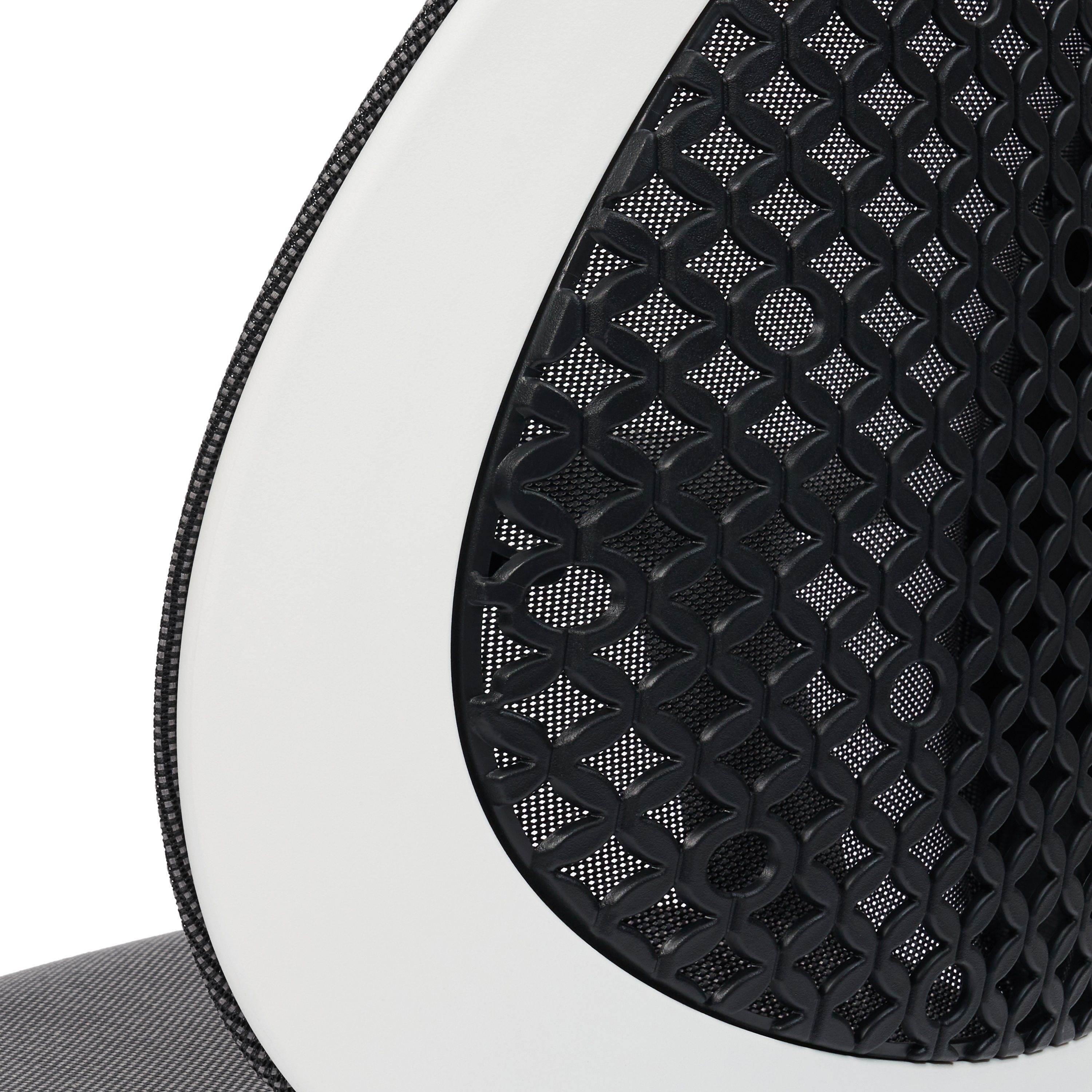 Techni Mobili Deco LUX Executive Office Chair with Aluminum Base and Non-Marking Caster Wheels, Mesh Task Chair with 3D Padded Armrests, White