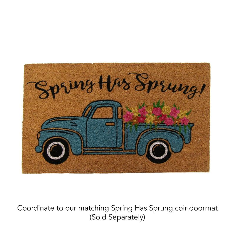 Farmhouse Living Spring Has Sprung Vintage Farm Truck Burlap Placemat - Set of 4 - 13" x 19" - Natural - Elrene Home Fashions