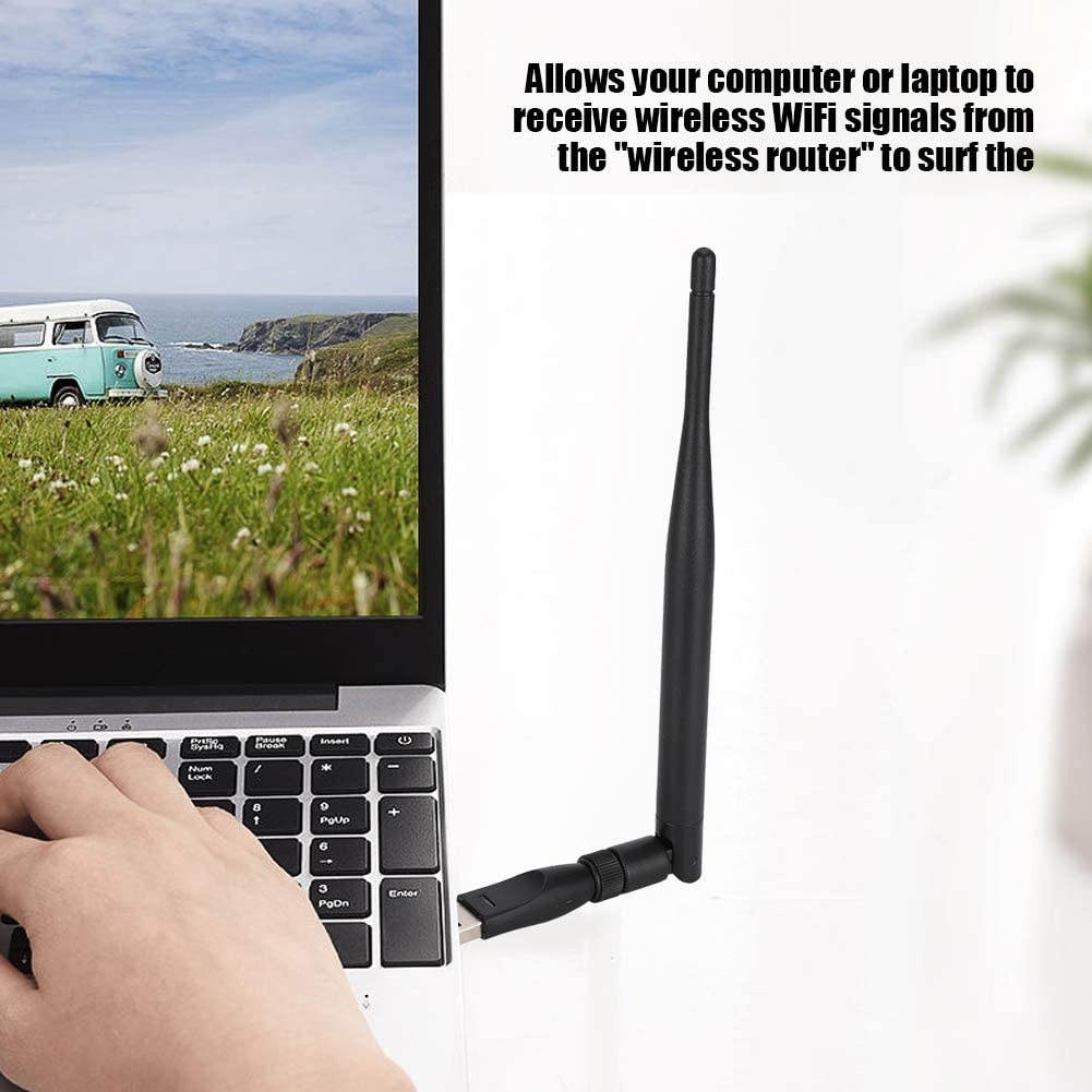 Dpofirs RT5370 USB Mini WiFi Wireless Network Card Antenna WiFi Receiver Router Portable External Antenna with AP Function and WiFi Transmission Detachable Antenna 5DBI