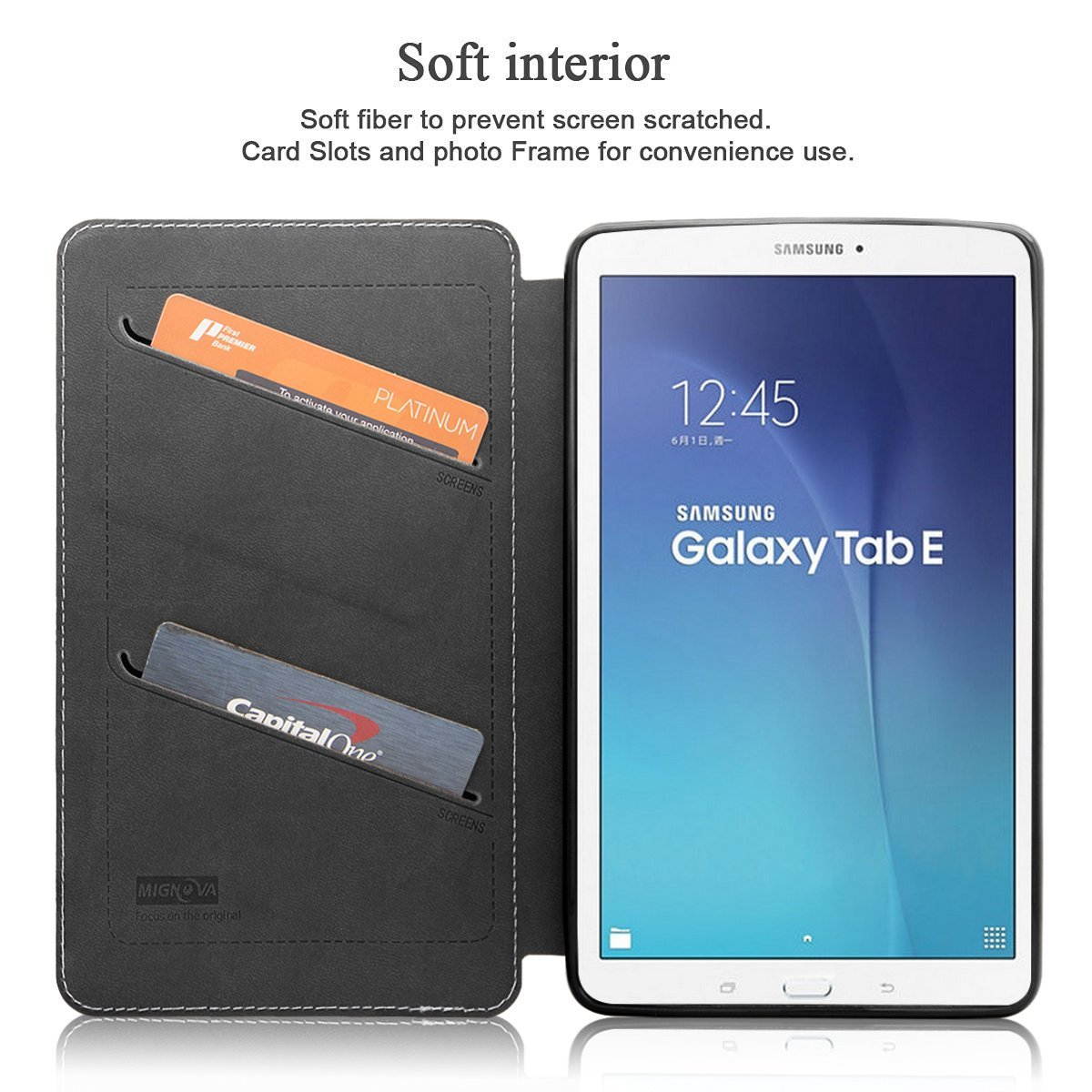 Mignova Samsung Galaxy Tab E 9.6 Case - Slim Lightweight Stand Cover for Samsung Galaxy Tab E 9.6 inch SM-T560 T561 + Free Screen Protector and Stylus pen