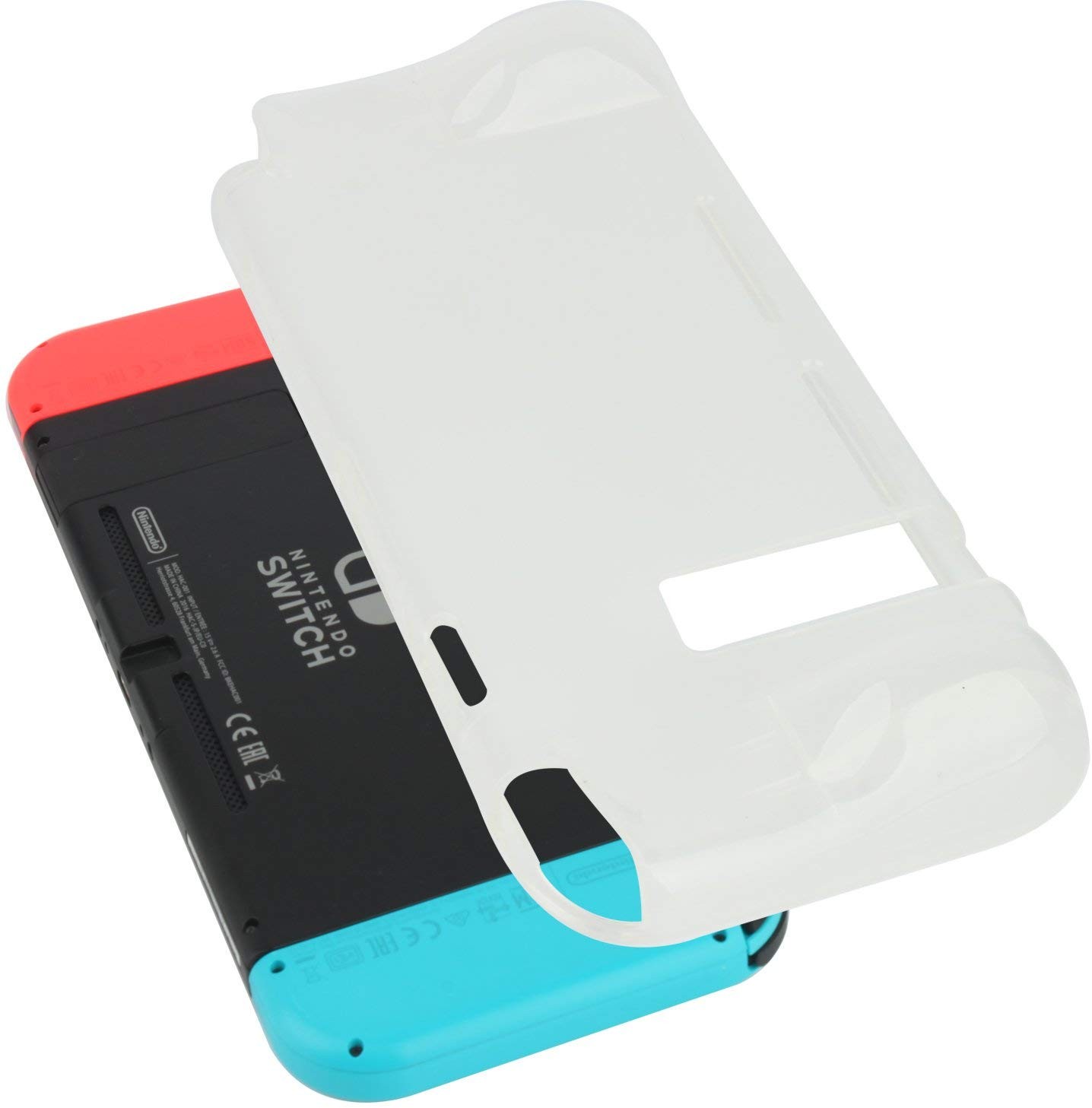 Protective Case Cover for Nintendo Switch Comfortable Soft TPU Grip Case and Ergonomic Anti-Scratch Shock-Absorption Cover for Nintendo Switch 2017 with 8 Thumb Grips Caps