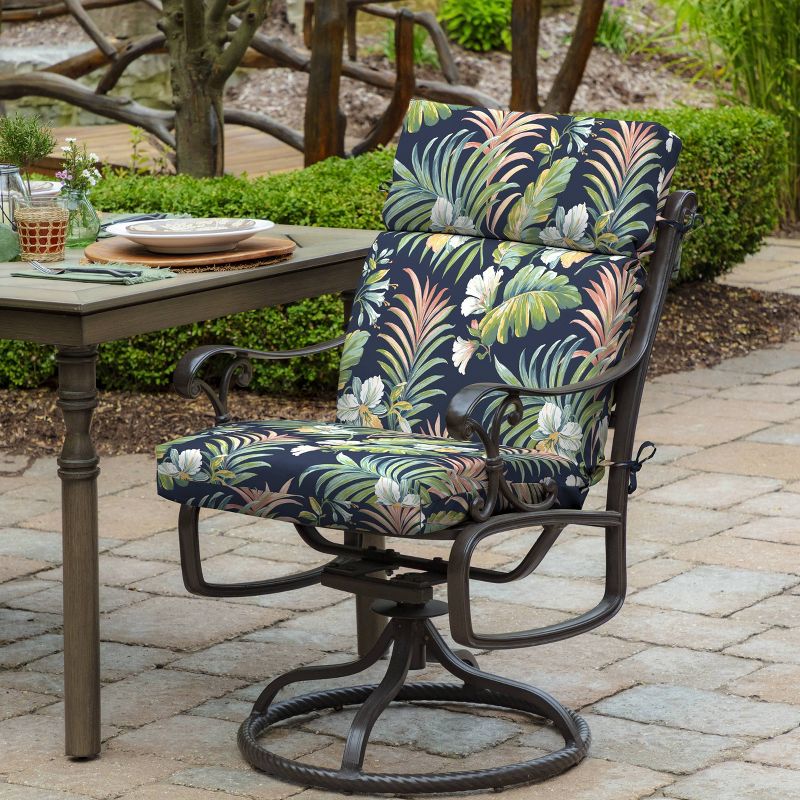 Simone Tropical Outdoor Dining Chair Cushion Blue - Arden Selections