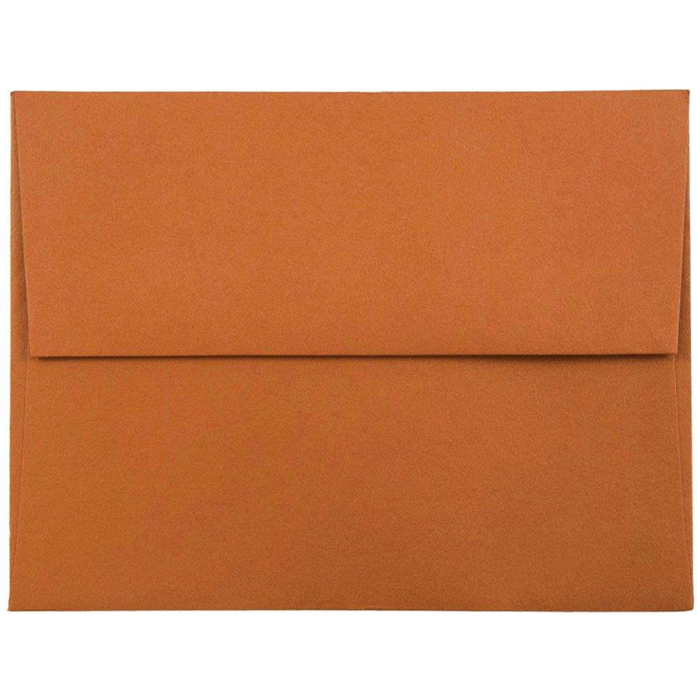 JAM PAPER A2 Premium Invitation Envelopes - 4 3/8 x 5 3/4 - Dark Orange - Bulk 250/Box