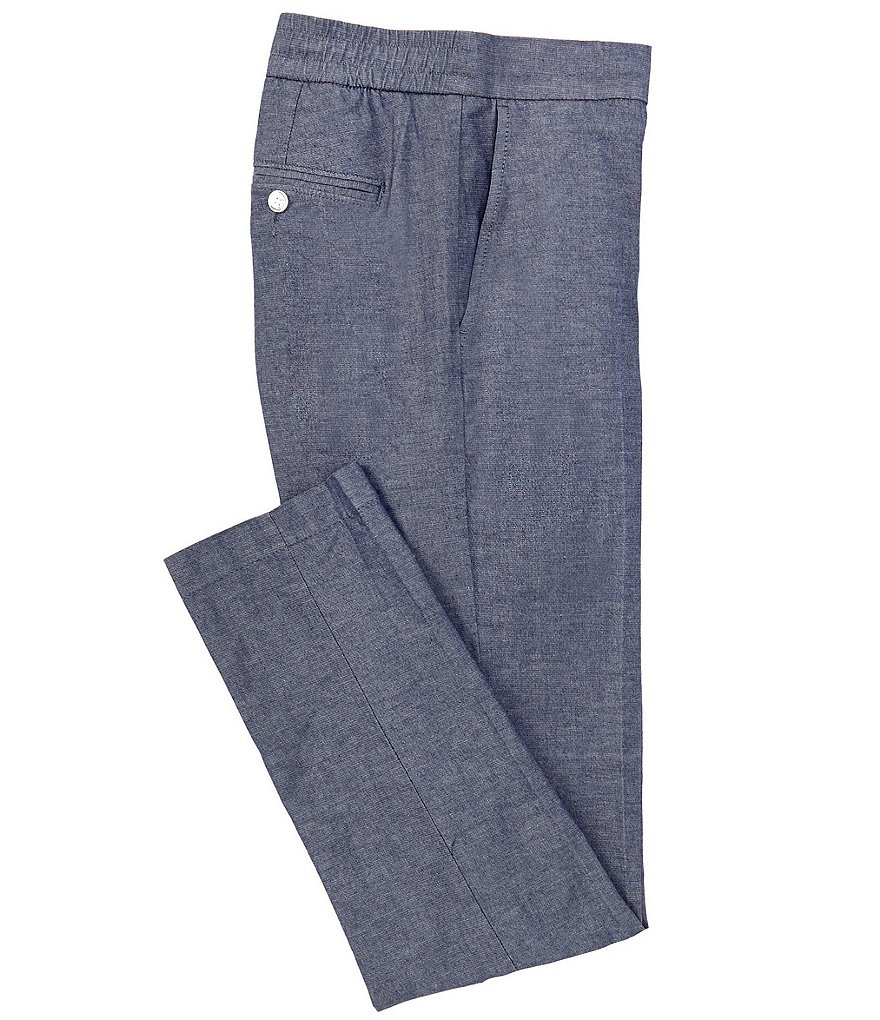 Cremieux Soho Slim-Fit Flat Front Chambray Pants