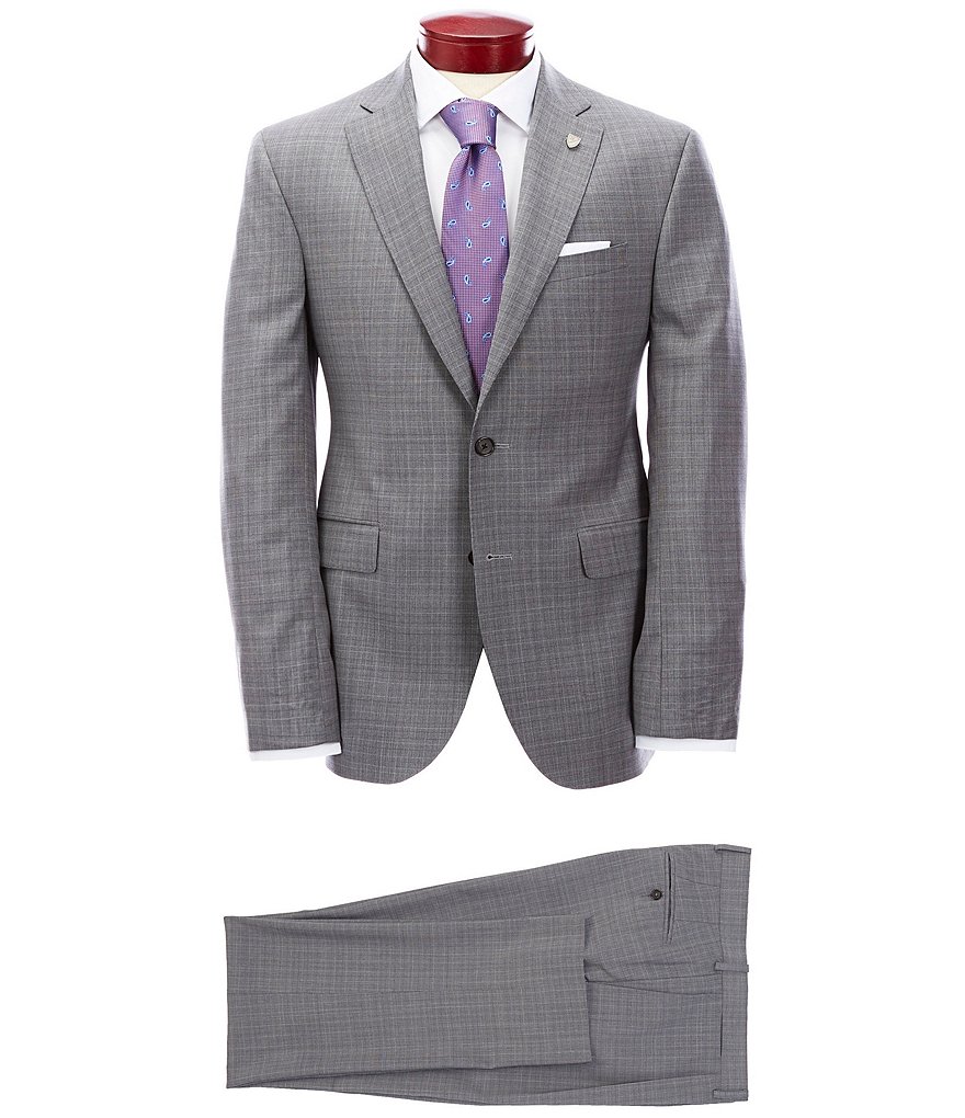 Cremieux Modern Fit Pleated Micro Plaid Wool Suit