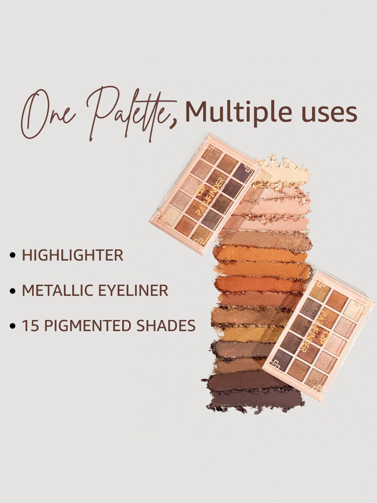 C2P PROFESSIONAL MAKEUP Pathfinder 15 Color Eyeshadow Palette Burned Almond 06 - 30 ml