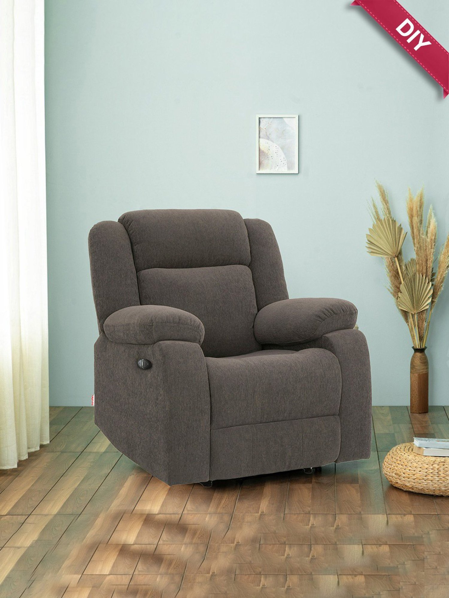 Durian Berry Black Premium Leatherette 2 Seater Sofa