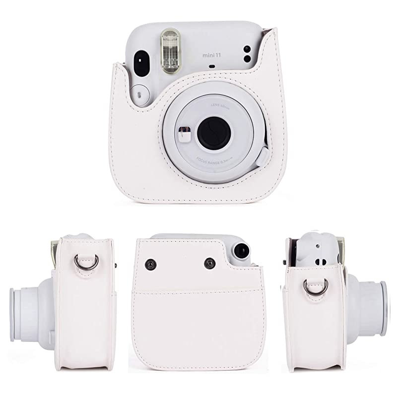 Instant Camera Accessories Compatible with Fujifilm Instax Mini 11 Instant Film Camera Include Case/Album/Wall Hang Frames/Film Frames/Border Stickers/Corner Stickers (White)