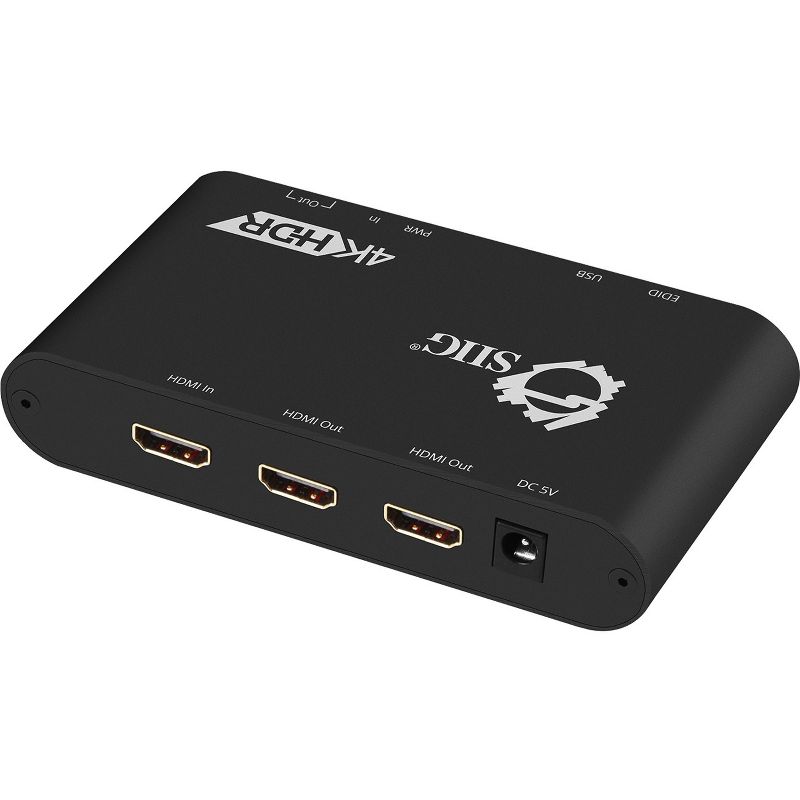 SIIG 1x2 HDMI 2.0 Splitter / Distribution Amplifier with Auto Video Scaling - 4K 60Hz HDR - 600 MHz - 25 MHz to 600 MHz - 3840 ?? 2160