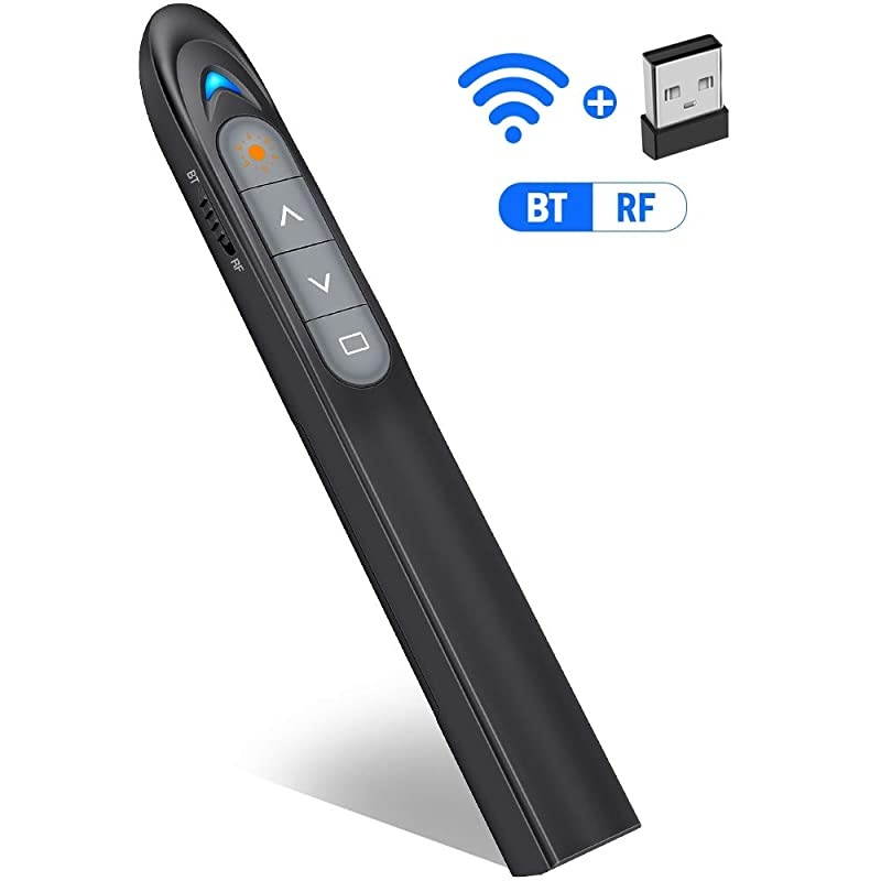 for Bluetooth Powerpoint Presentation Clicker RF 24GHz PPT Wireless Presenter Presentation Remote Powerpoint Clicker Remote for MacWindowsKeynoteComputer Not for iPad
