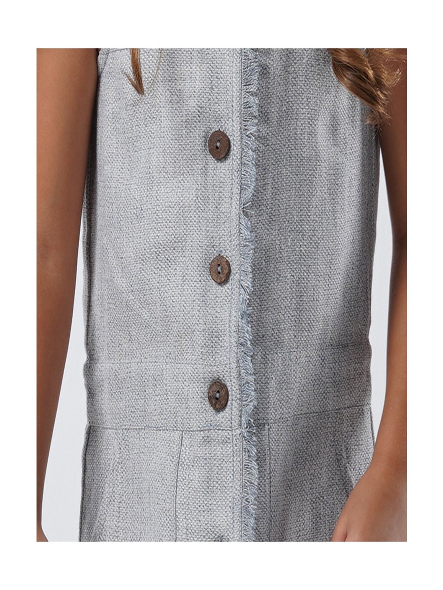 Cherry Crumble By Nitt Hyman Kids Grey Textured Dress