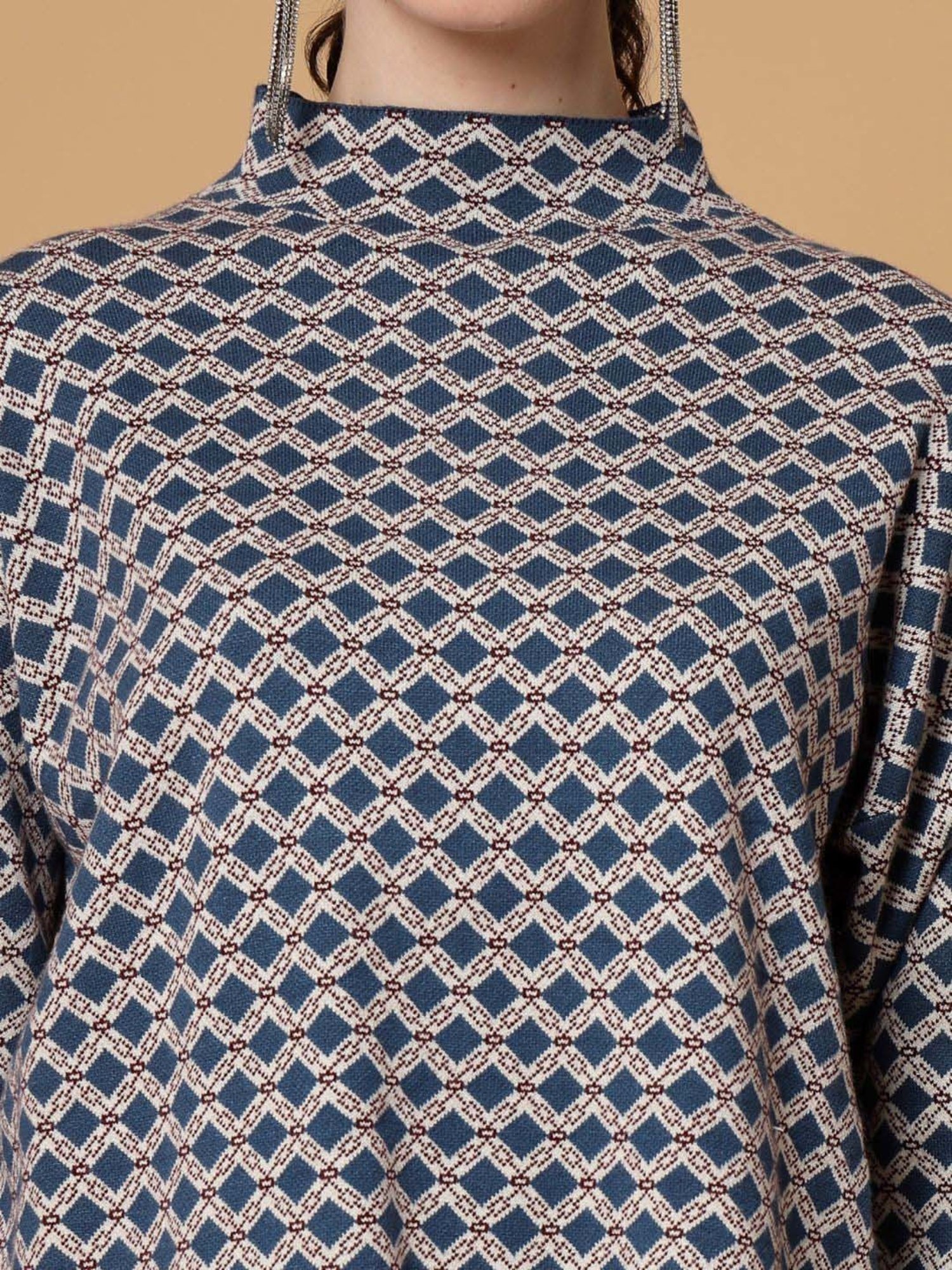 Mafadeny Blue Printed Top Pants Set