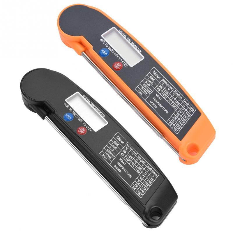 LCD Digital Food Thermometer with Foldable Probe Kitchen Cooking BBQ Grill Temp Food Thermometer