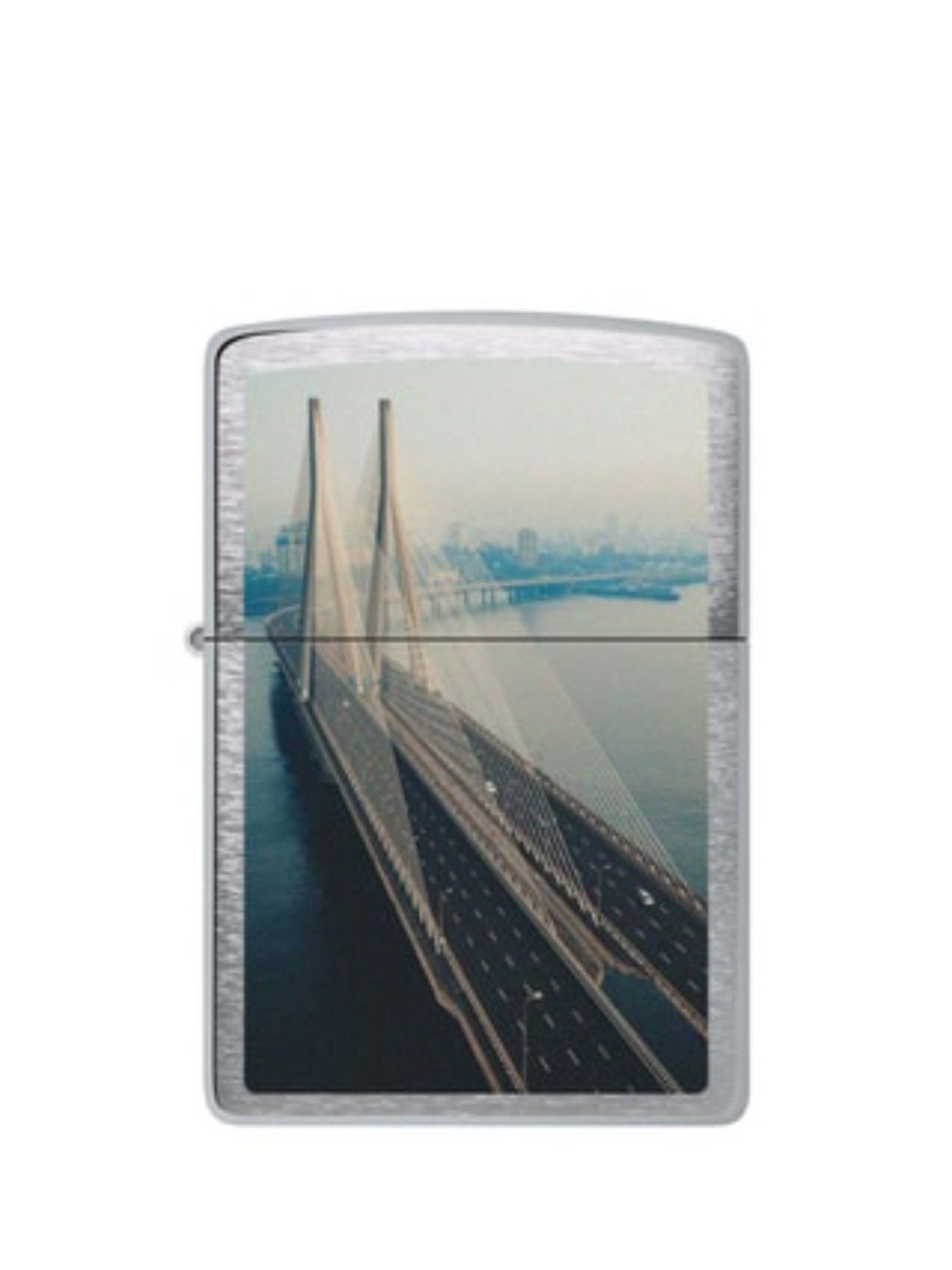 Zippo Mumbai Bridge Graphic Silver Brass Windproof Pocket Lighter