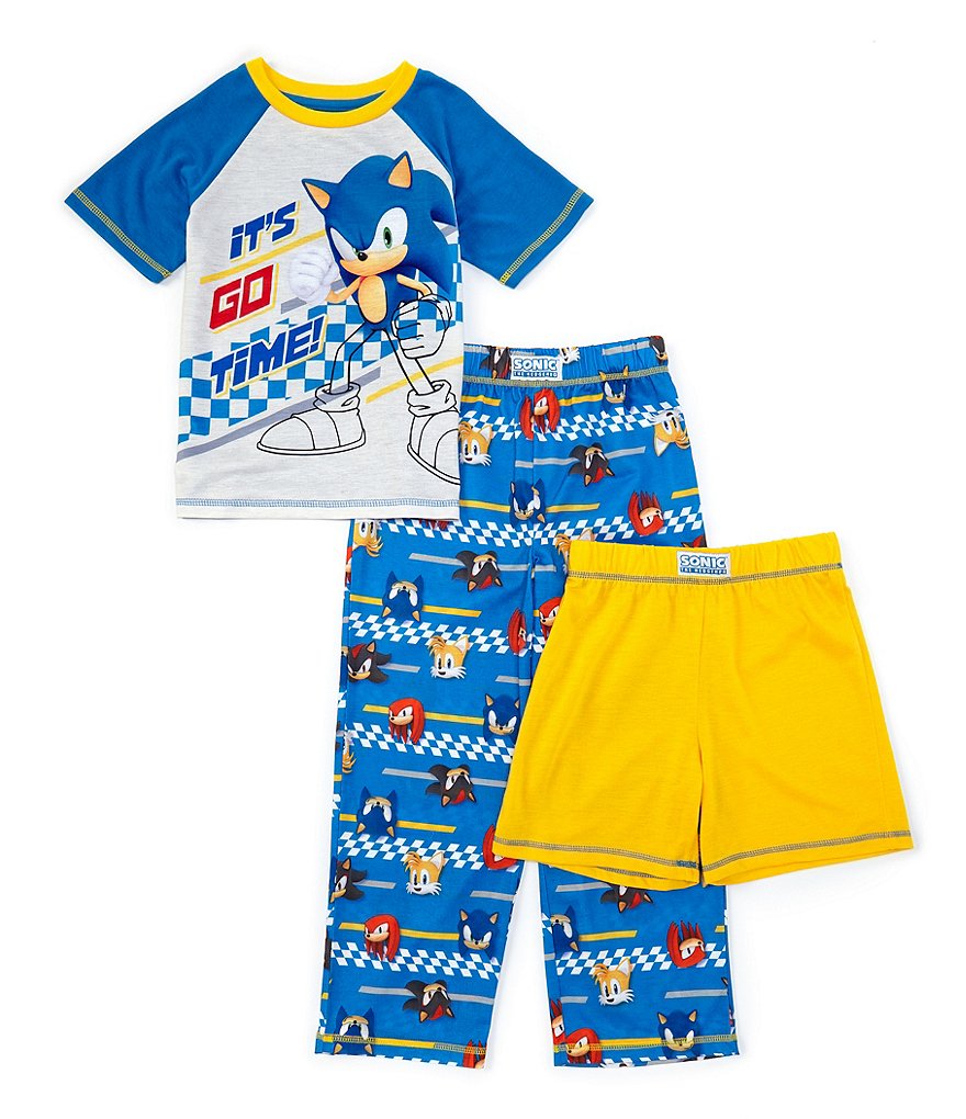 Komar Kids Little/Big Boys 4-12 Sonic the Hedgehog 3-Piece Pajamas Set