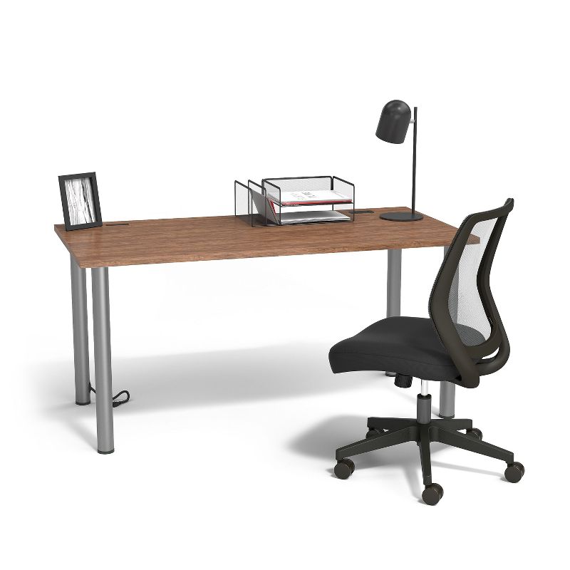 Union & Scale Essentials Mesh Back Fabric Task Chair, Black (UN59378) 