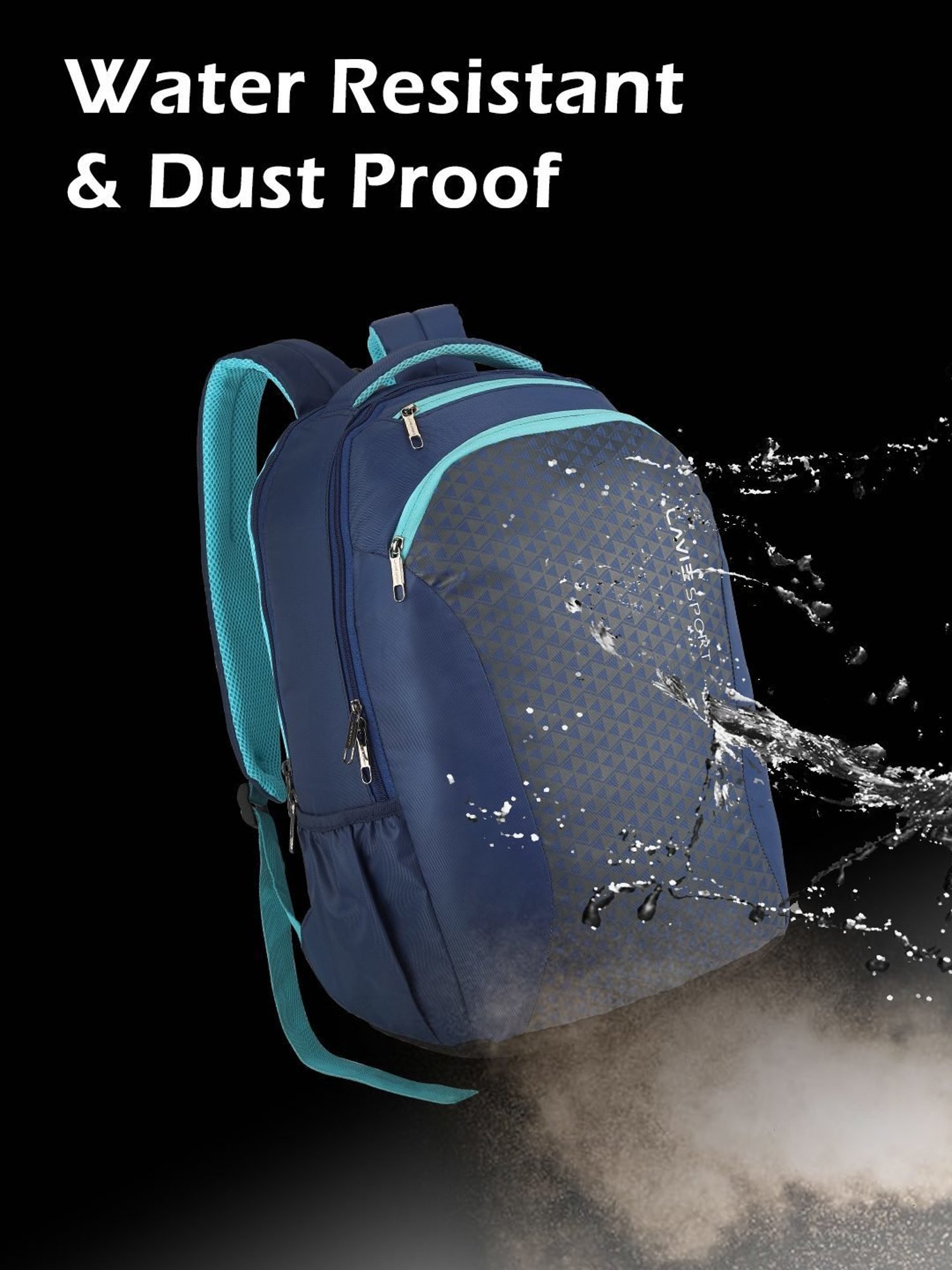 Lavie Sport Rapid Teal Green Polyester Medium Laptop Backpack with Rain Cover