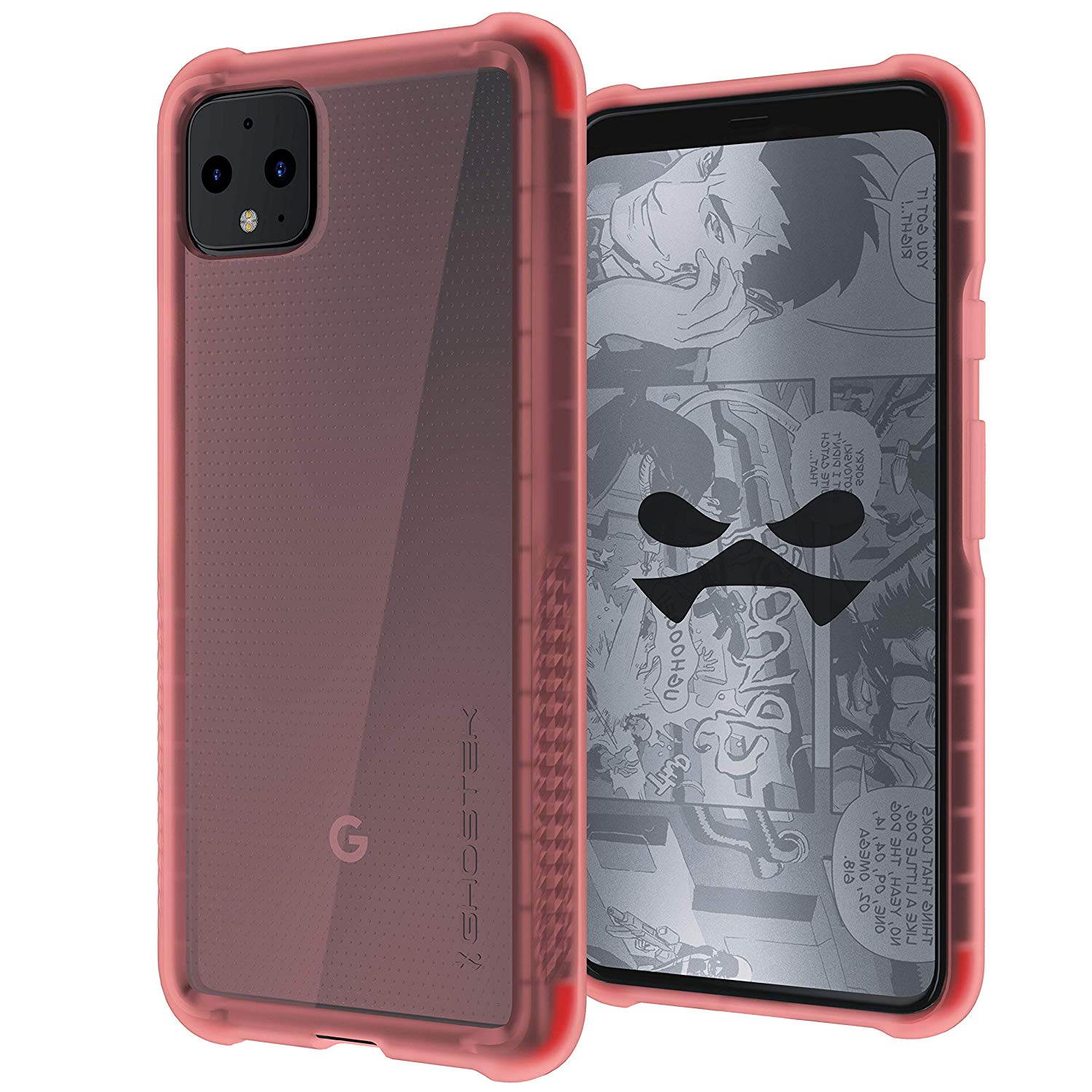 Ghostek Covert Clear Pixel 4 XL Case with Super Slim Fit Design and Secure Hand Grip Tough Shockproof Heavy Duty Protection Wireless Charging Compatible for 2019 Google Pixel 4 XL (6.3 Inch) - (Pink)