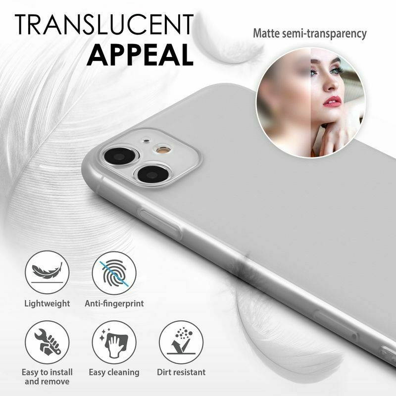 Translucent Matte Smooth Touch Soft Case Cover For iPhone 11 6.1", White