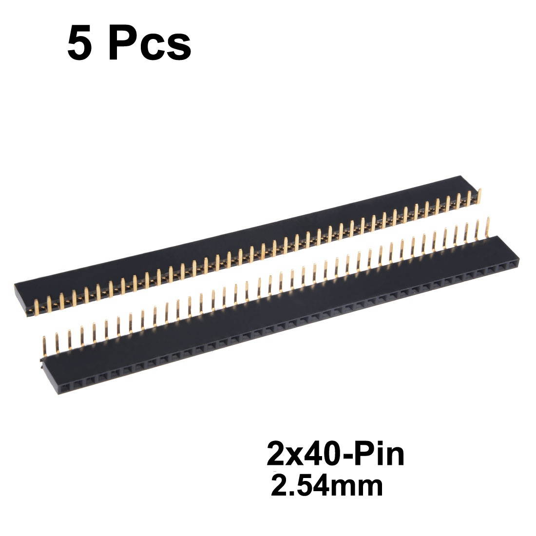 5Pcs 2mm Pitch 40P Single Row Curved Connector Pin Header Strip for PCB