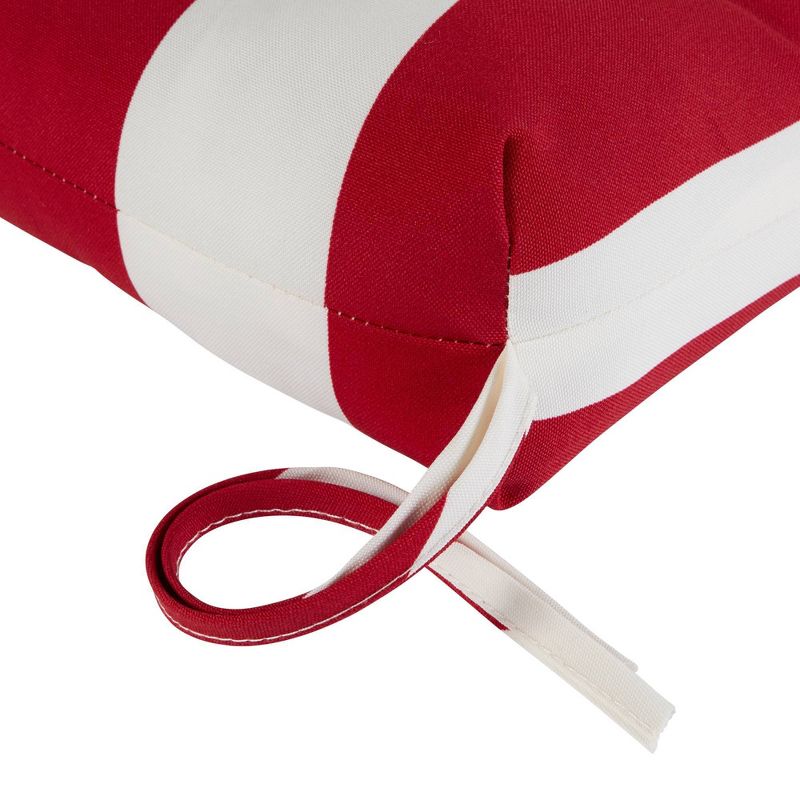 Cabana Stripe Red Outdoor Bench Cushion - Kensington Garden