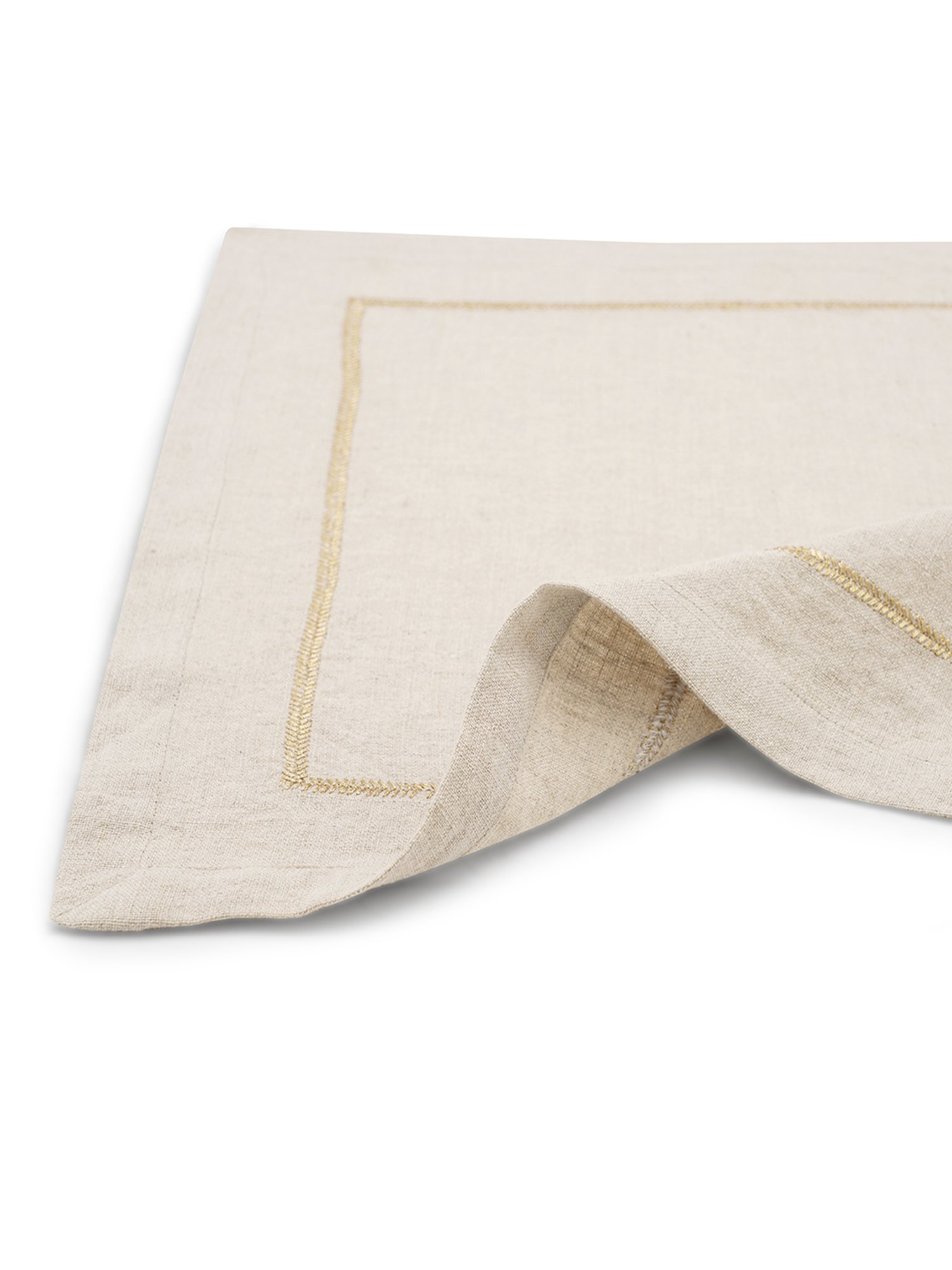 Pure Home and Living Beige Linen Embroidery Table Napkins