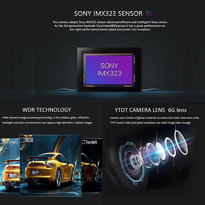 4 Channel 1080P AHD Two SD 512GB Mobile Vehicle Car DVR MDVR Video Recorder Kit with IR Night Vision Waterproof Side Front Rear View Sony Camera 7 inch Car Monitor for Truck RV Van Bus